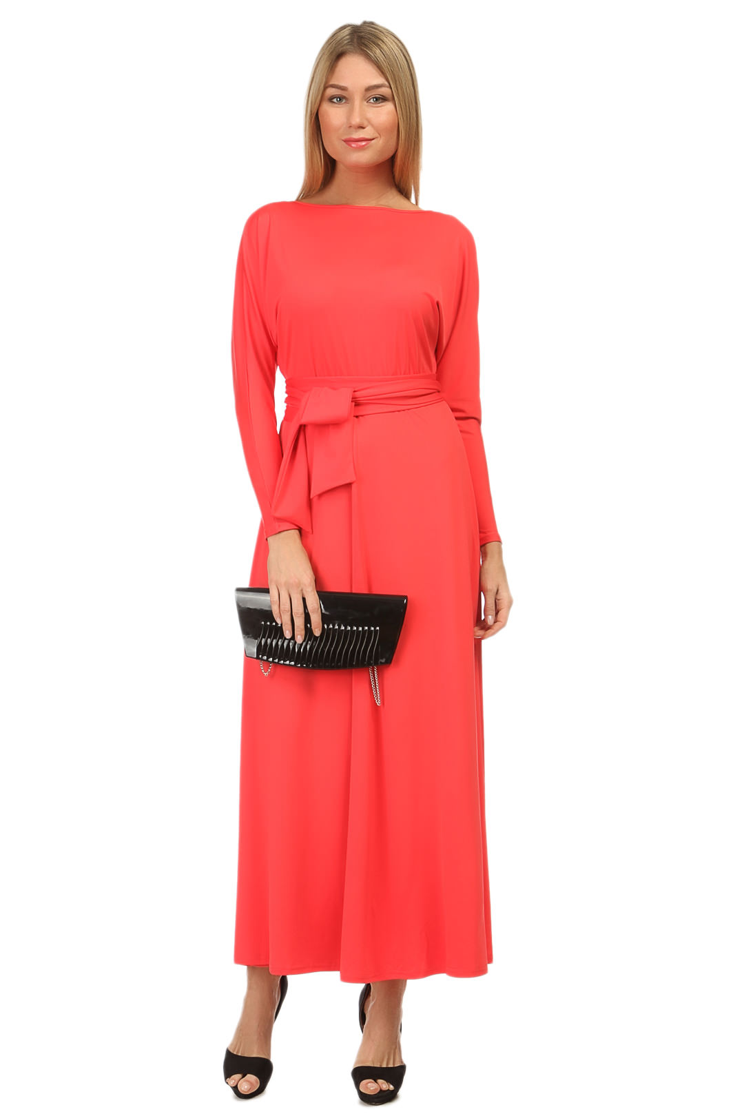 Фото товара 8537, алое платье в пол